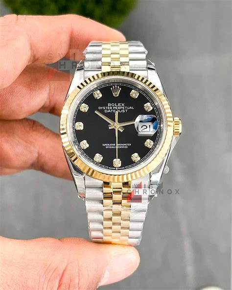 rolex day-date 36 mm black baton dial mens replica watch|rolex day date diamond.